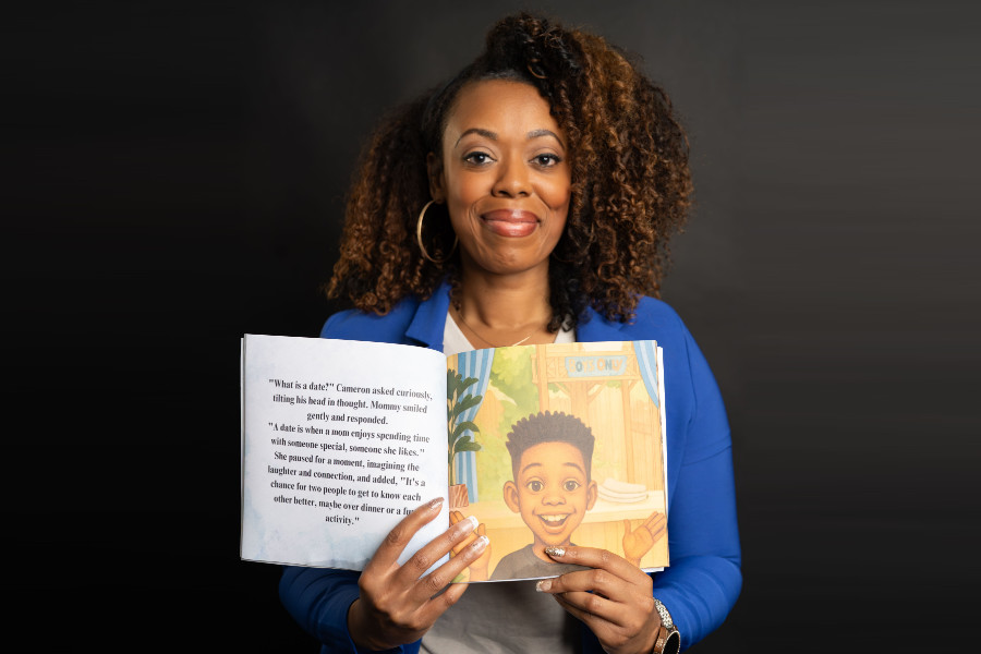 Woman holding a book